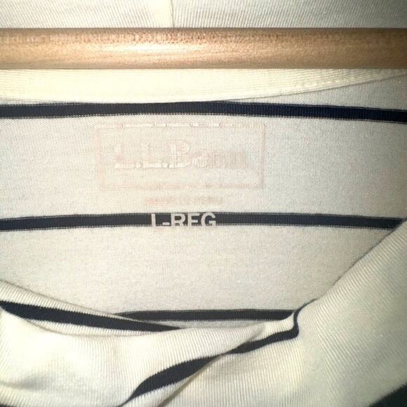 L.L. Bean Women’s Large Ivory Blue Striped Lightweight Long Sleeve Top - Picture 5 of 5